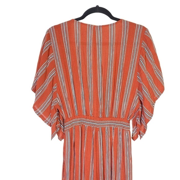 Audrey 3 Plus One Women S deep v-neck tie front flutter sleeve wide leg Jumpsuit - Picture 7 of 11